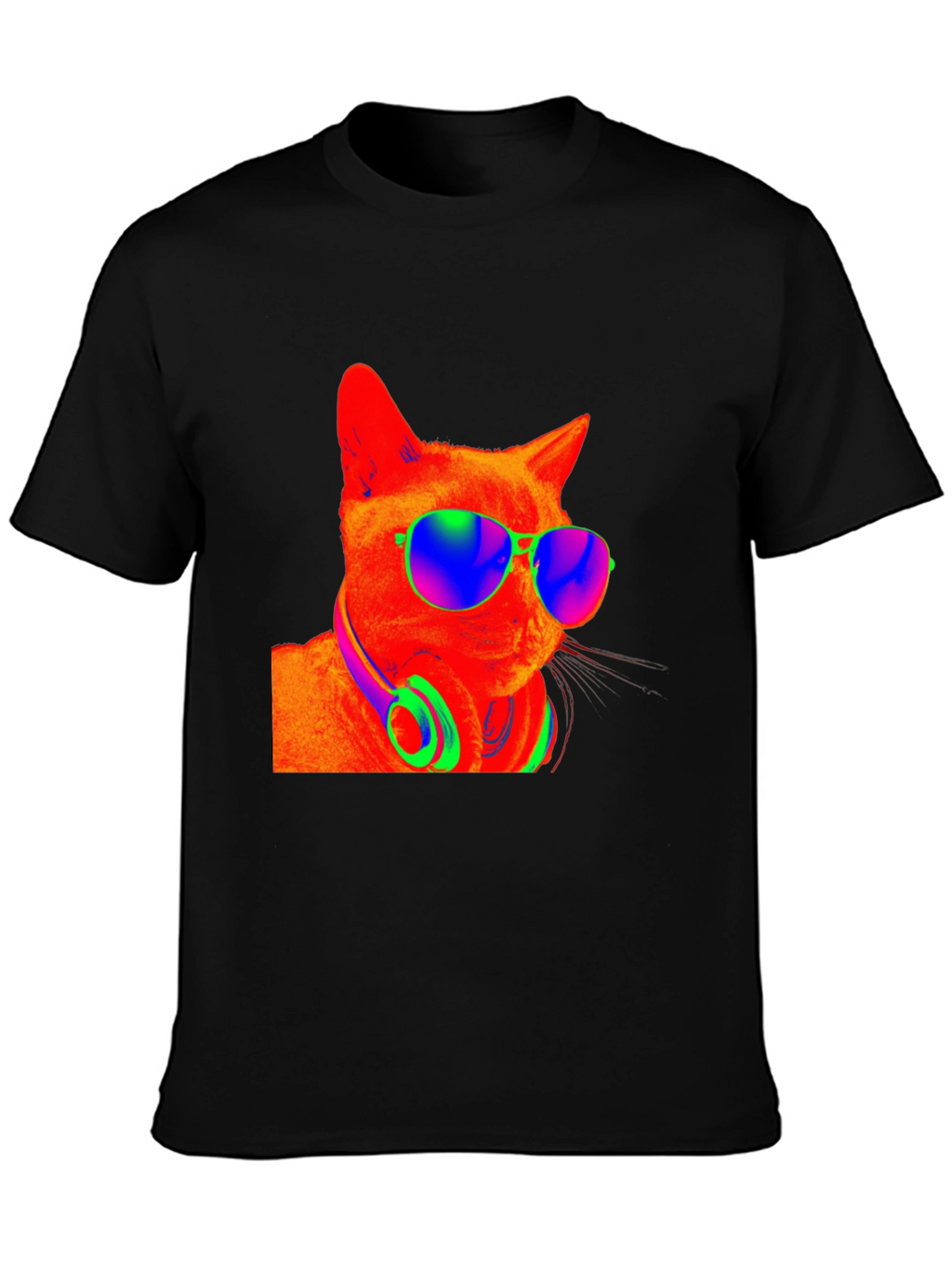 Cool Cat Tee - Funky Shades & Headphones