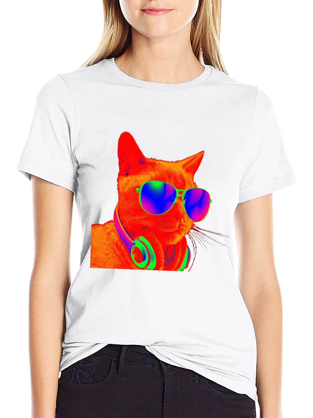 Cool Cat Tee - Funky Shades & Headphones