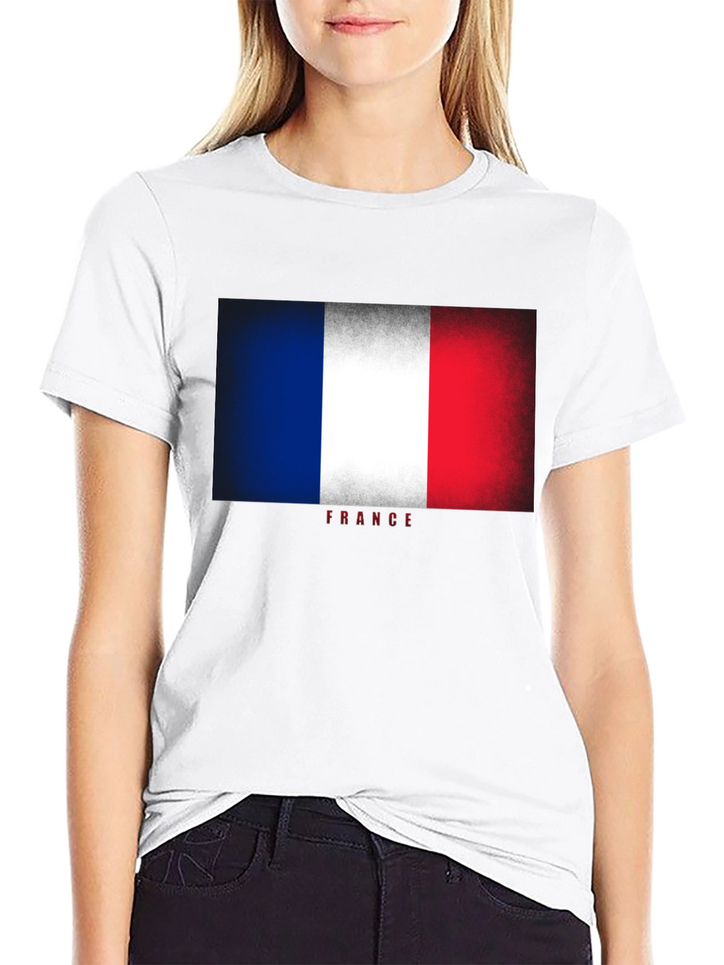 France Flag T-Shirt - Distressed Look