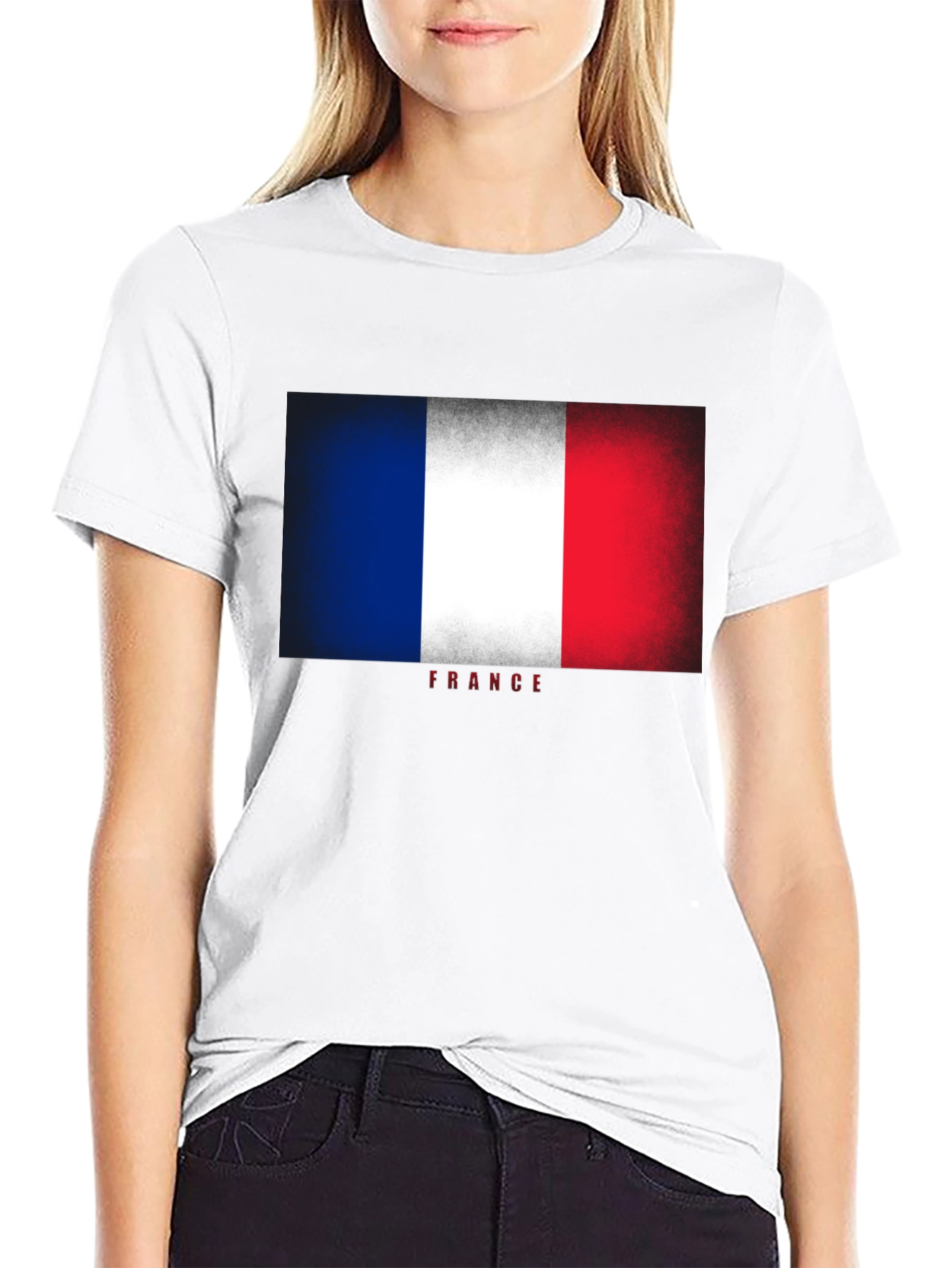 France Flag T-Shirt - Distressed Look