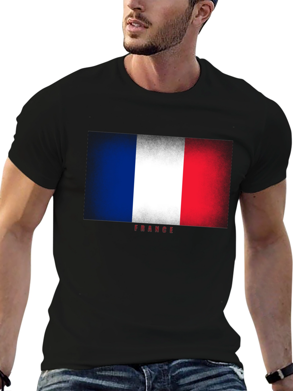 France Flag T-Shirt - Distressed Look