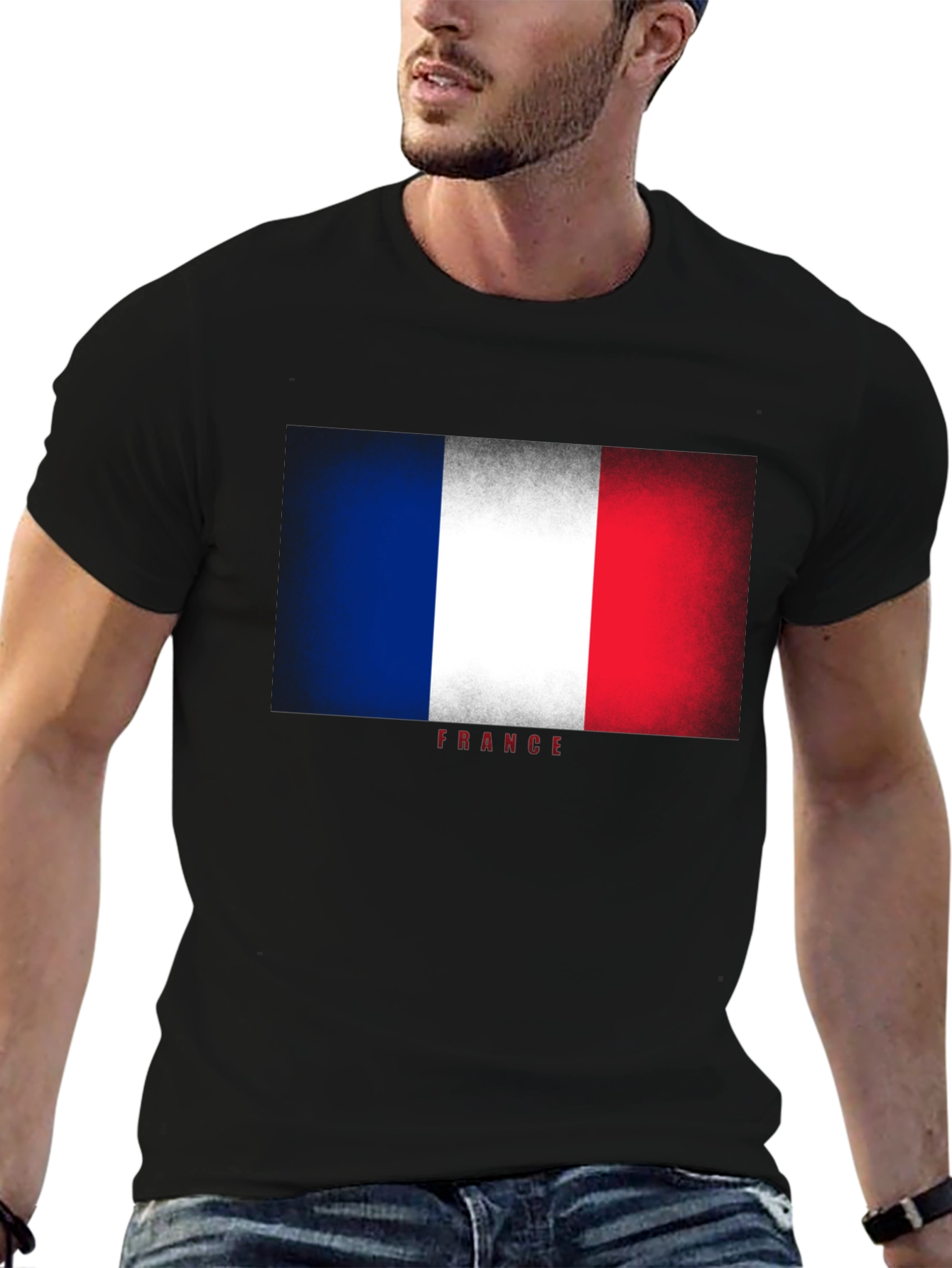 France Flag T-Shirt - Distressed Look