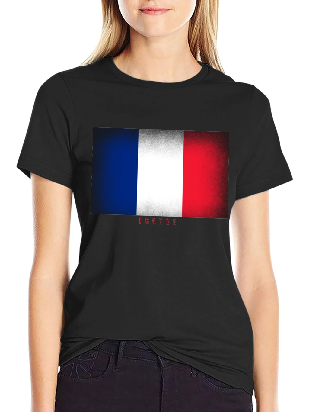 France Flag T-Shirt - Distressed Look