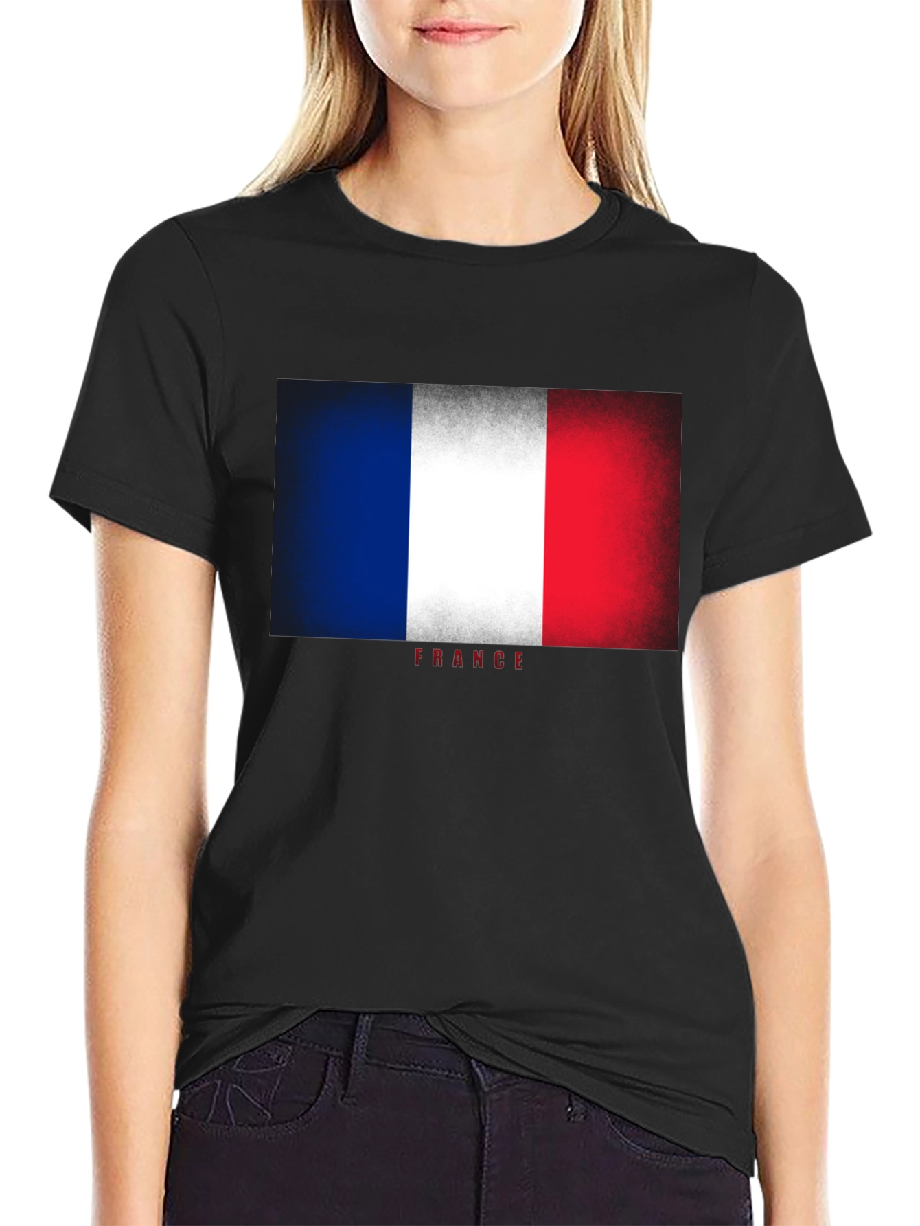 France Flag T-Shirt - Distressed Look