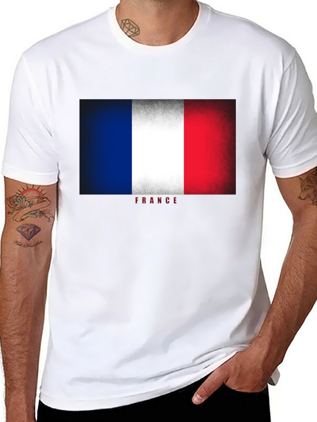 France Flag T-Shirt - Distressed Look