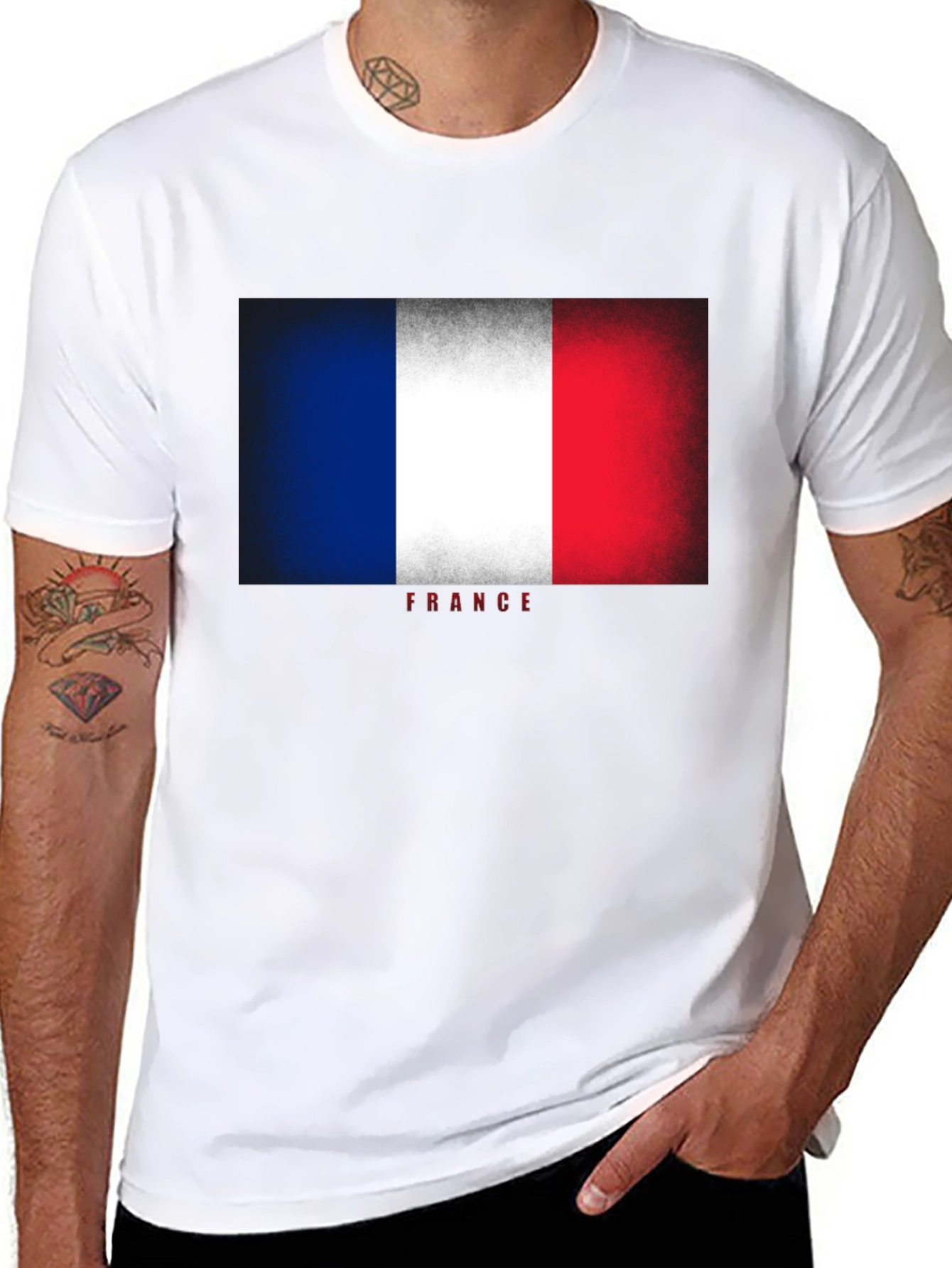 France Flag T-Shirt - Distressed Look
