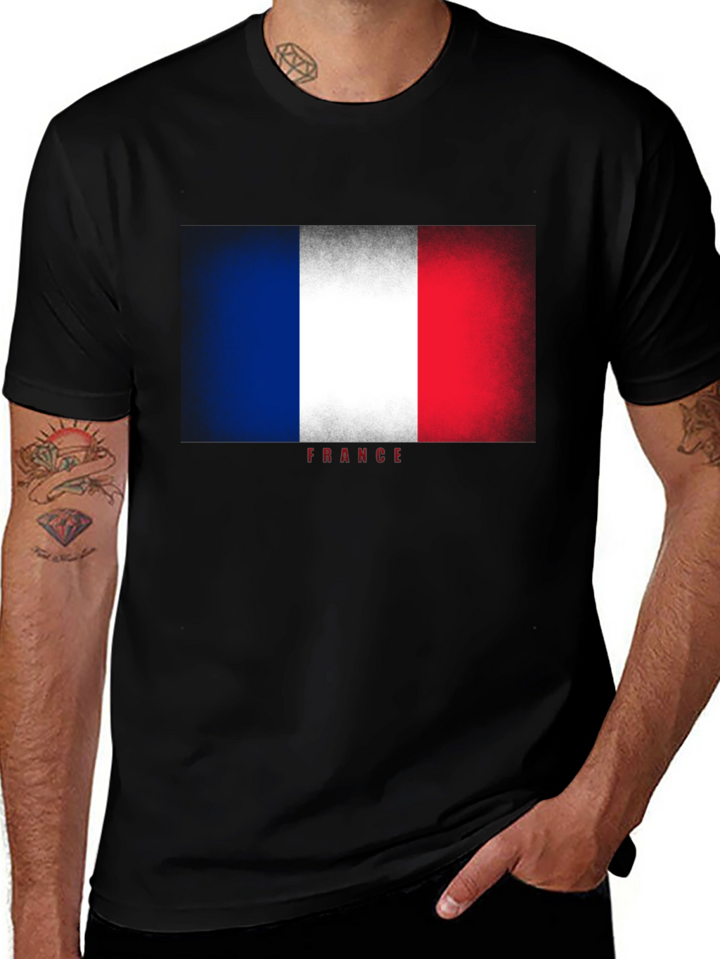 France Flag T-Shirt - Distressed Look