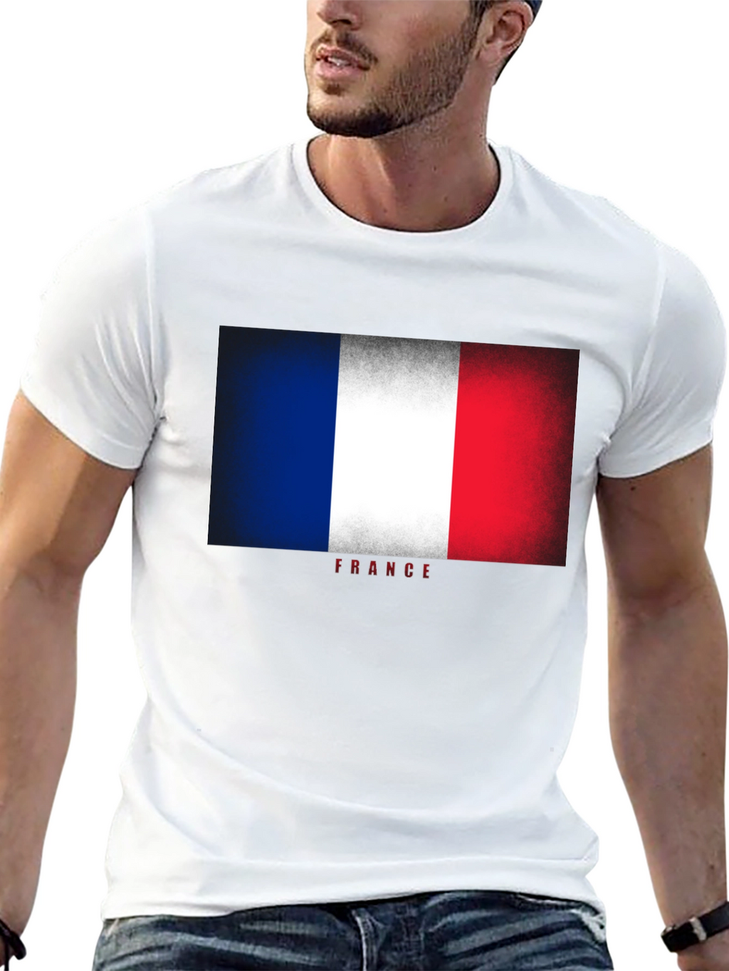 France Flag T-Shirt - Distressed Look