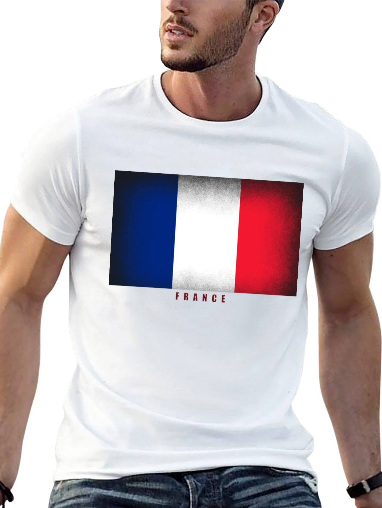 France Flag T-Shirt - Distressed Look