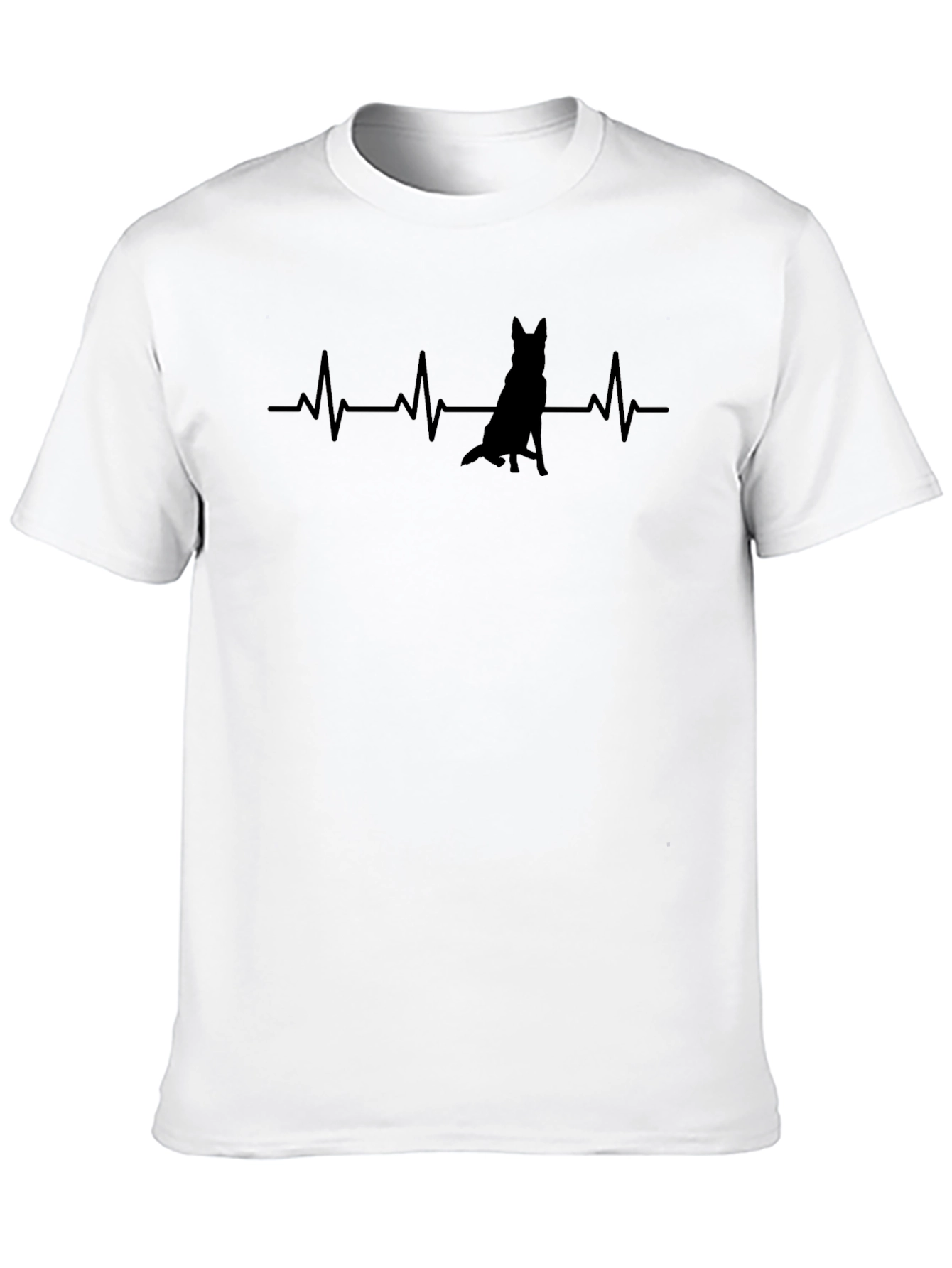 Dog Heartbeat T-Shirt - Black Graphic Tee