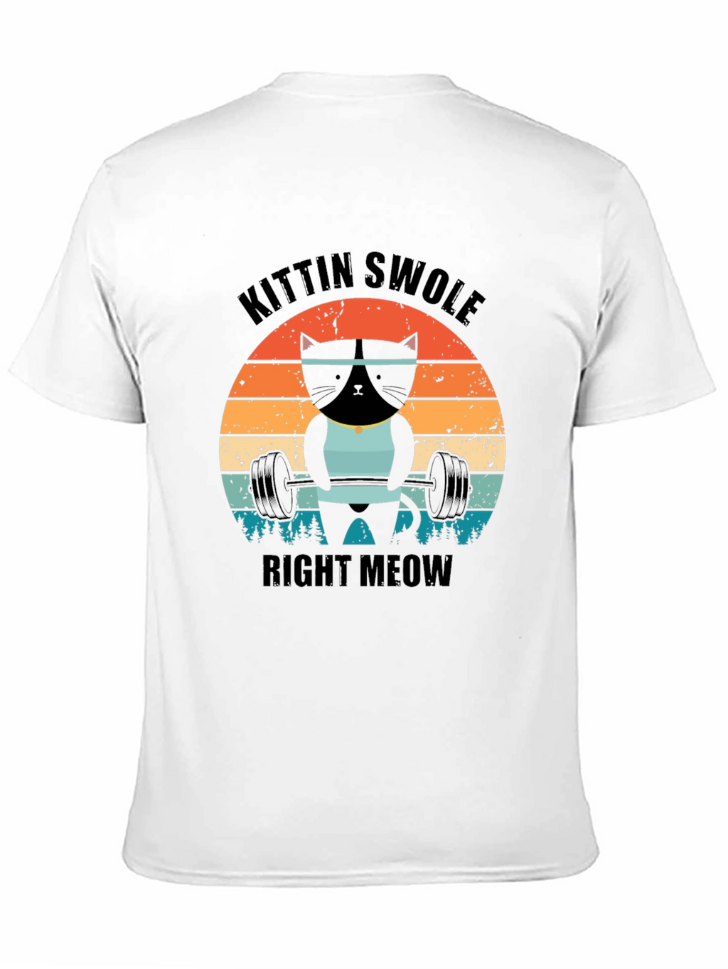 Kittin Swole Right Meow Black Graphic Tee
