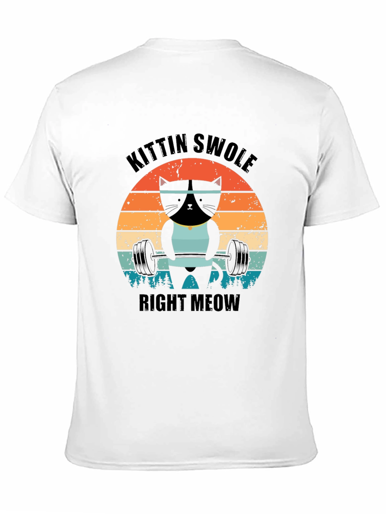 Kittin Swole Right Meow Black Graphic Tee
