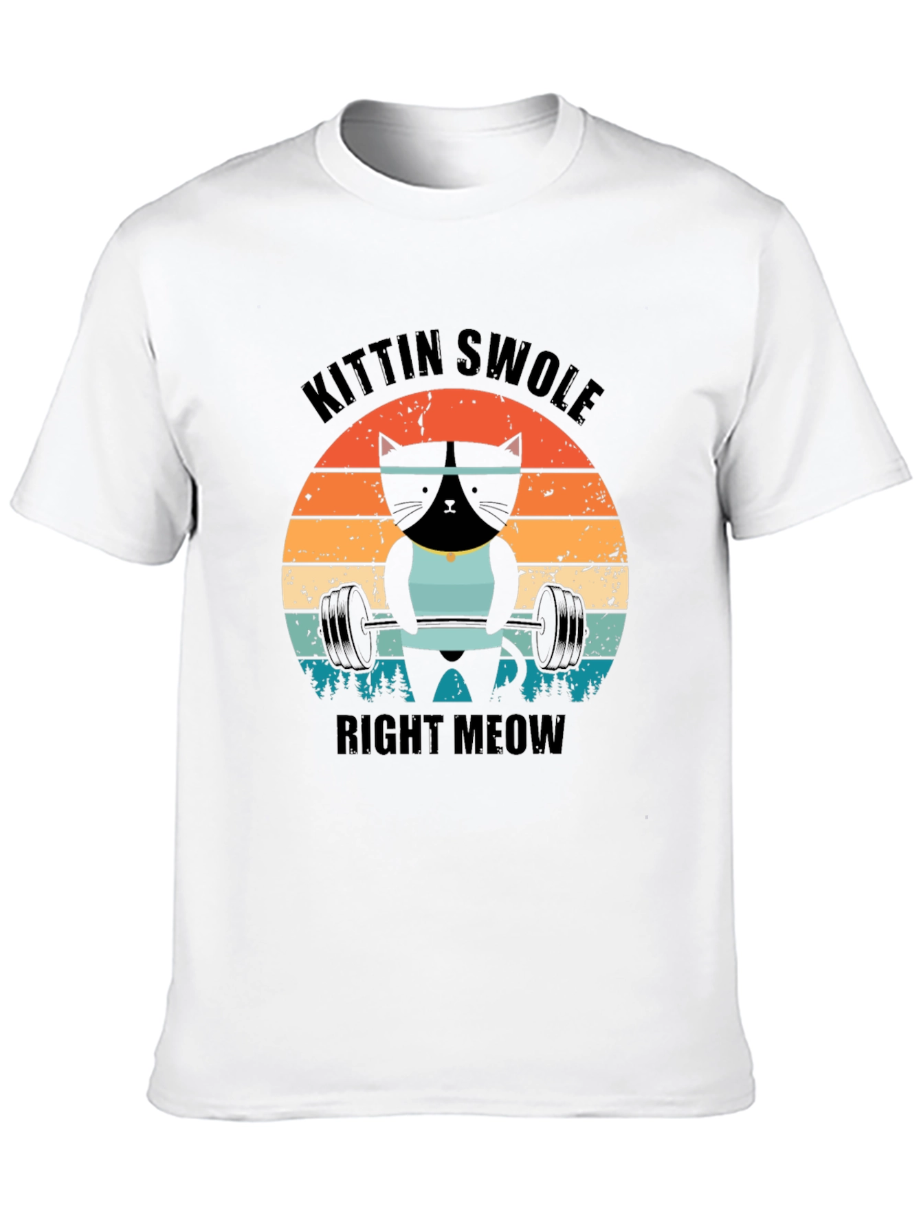 Kittin Swole Right Meow Black Graphic Tee