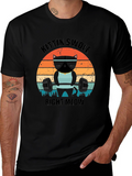 Kittin Swole Right Meow Black Graphic Tee