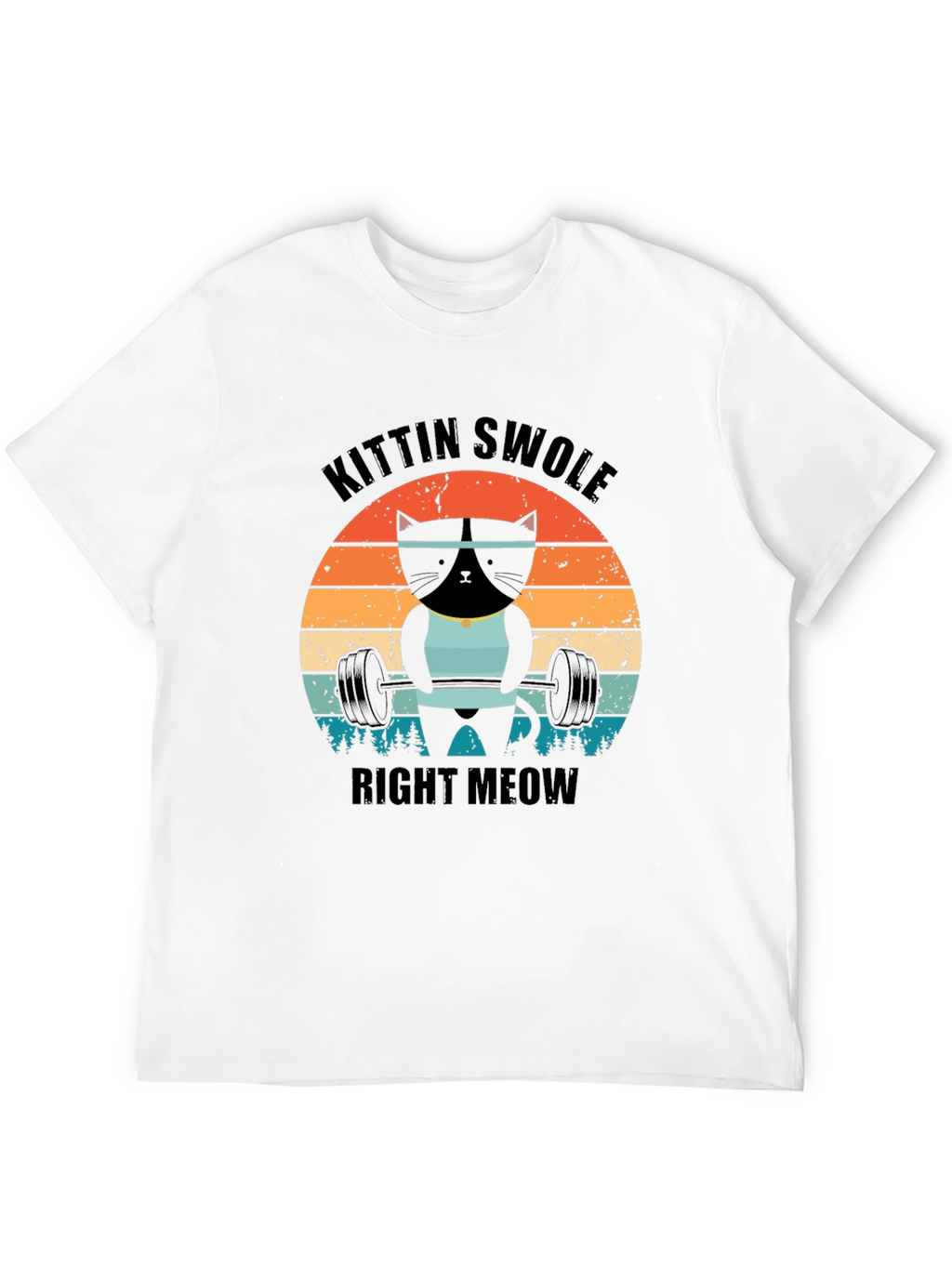 Kittin Swole Right Meow Black Graphic Tee