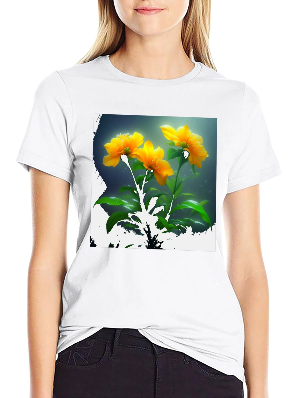 Floral Print Crew Neck T-Shirt