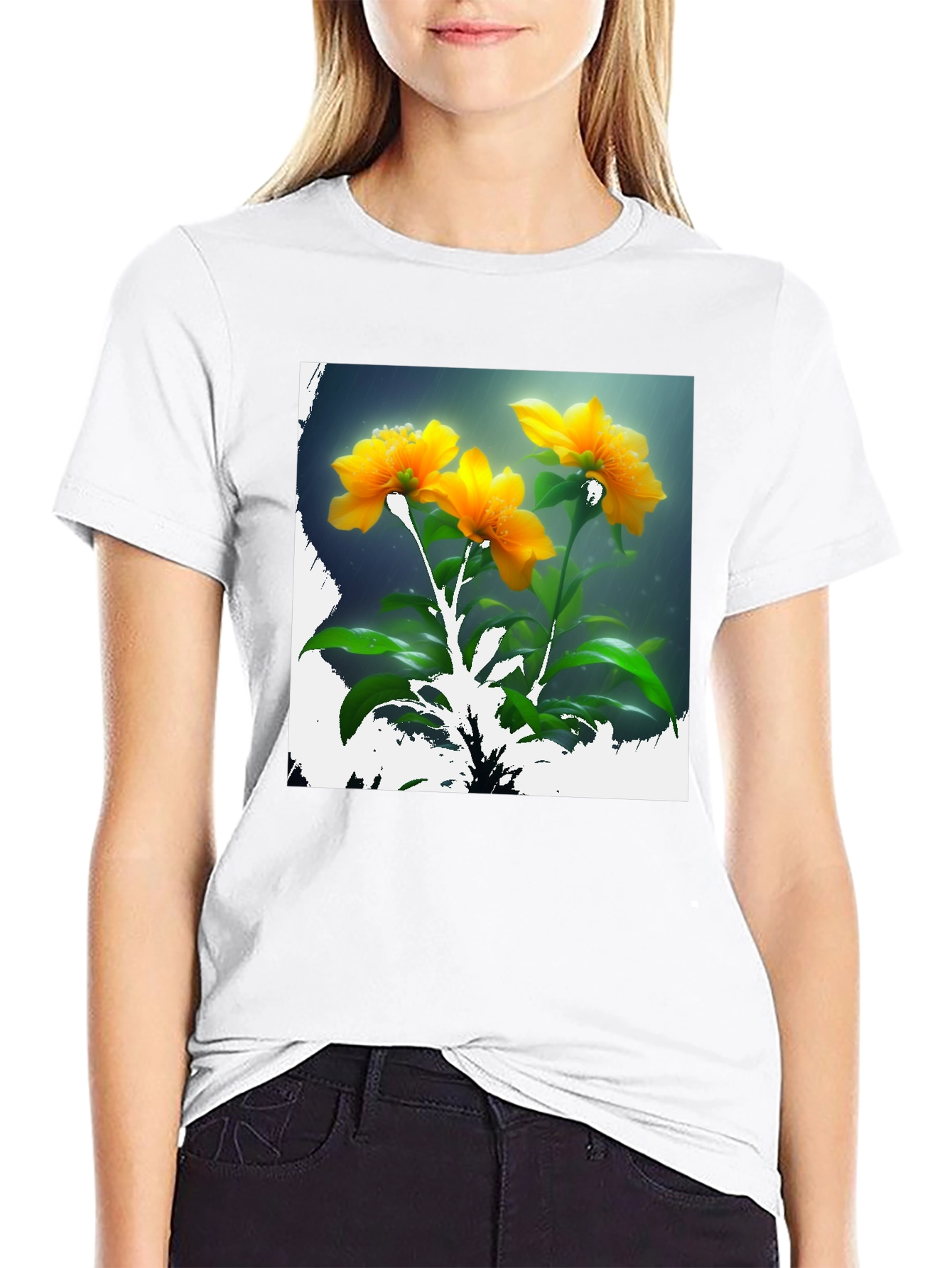 Floral Print Crew Neck T-Shirt