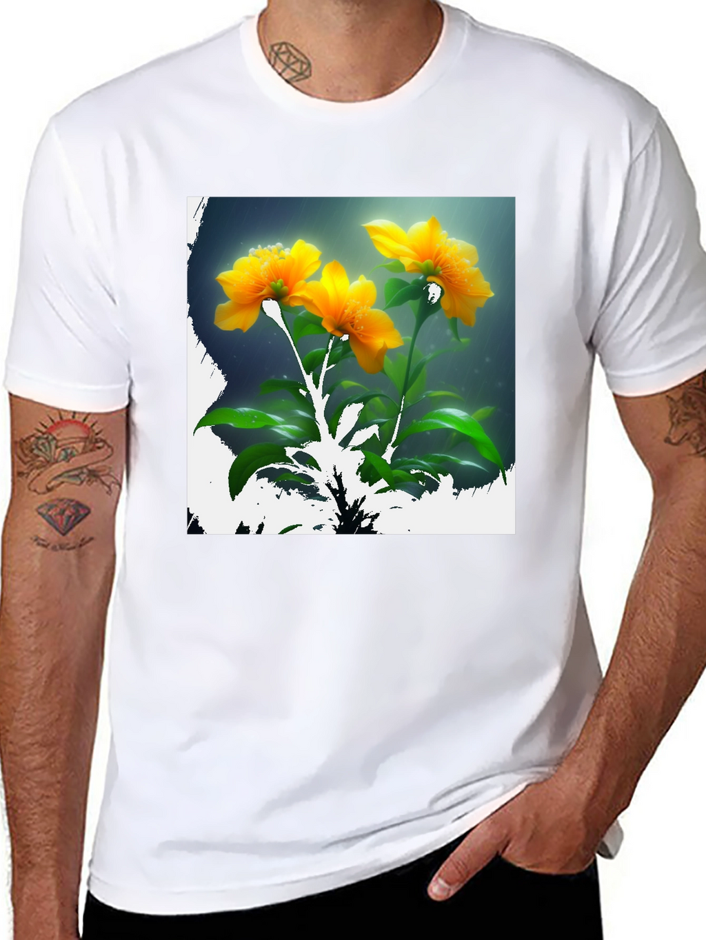 Floral Print Crew Neck T-Shirt