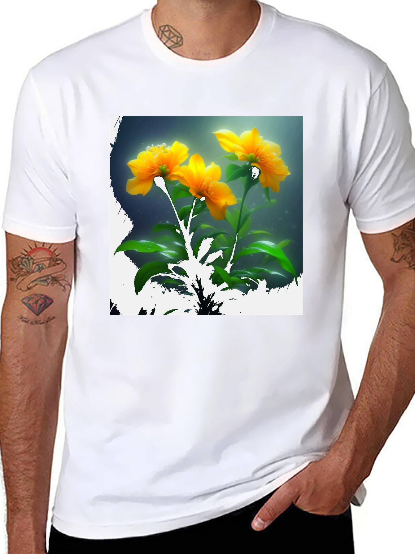 Floral Print Crew Neck T-Shirt