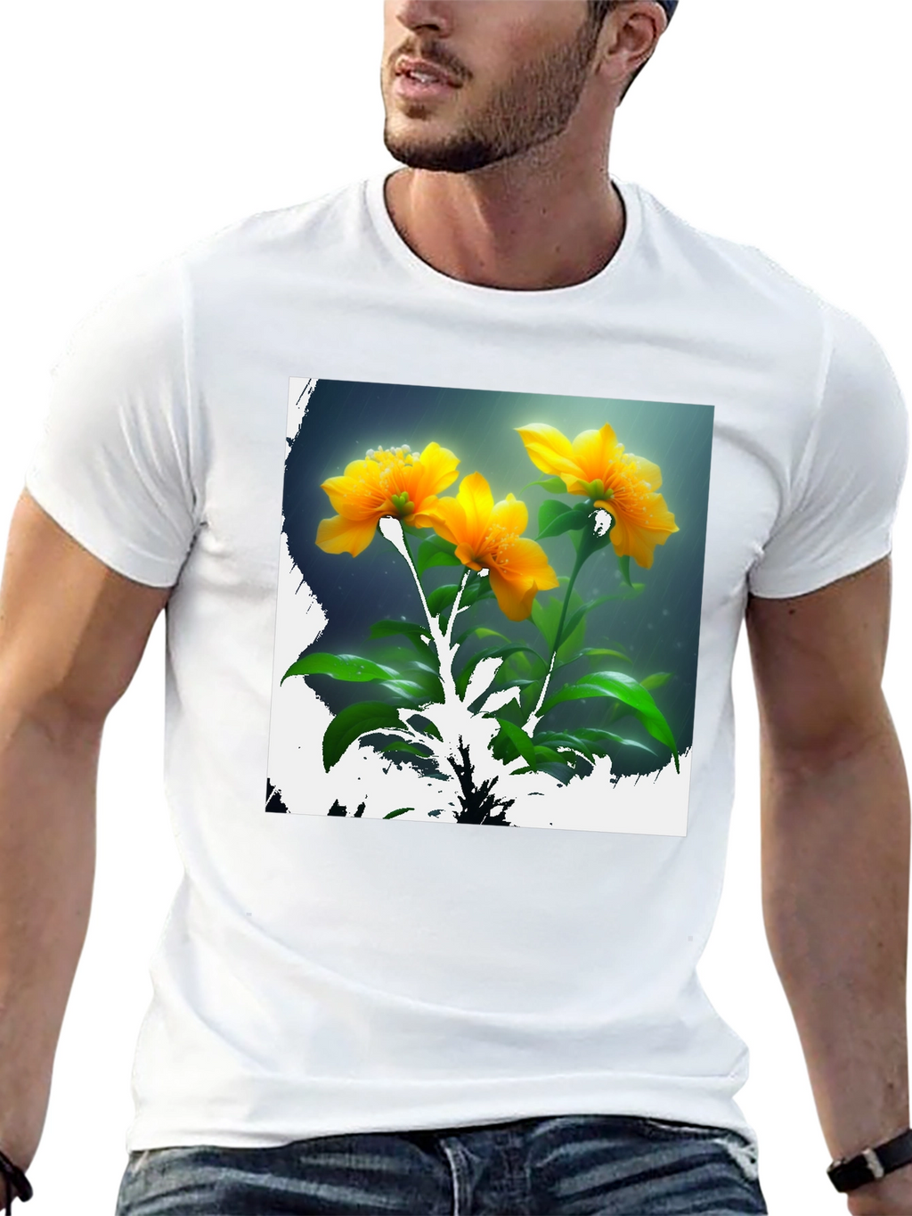 Floral Print Crew Neck T-Shirt