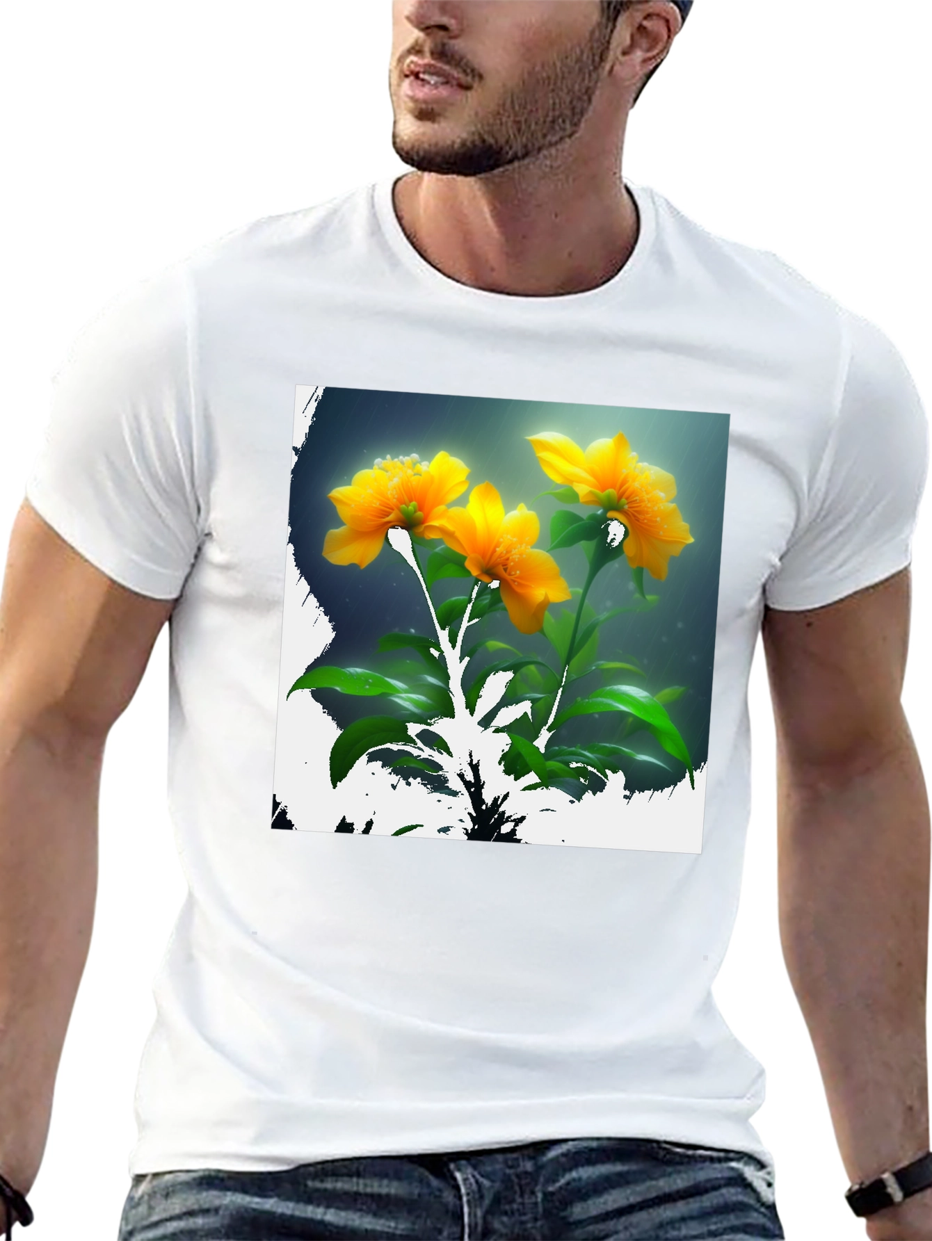 Floral Print Crew Neck T-Shirt