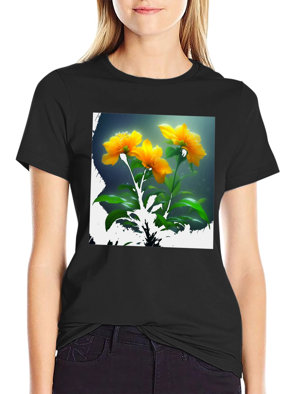 Floral Print Crew Neck T-Shirt