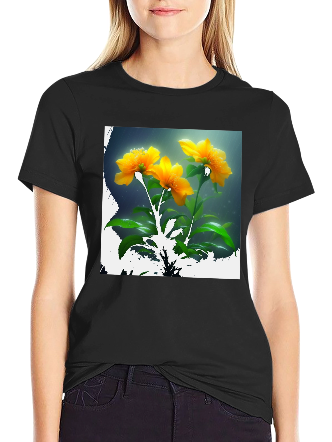 Floral Print Crew Neck T-Shirt
