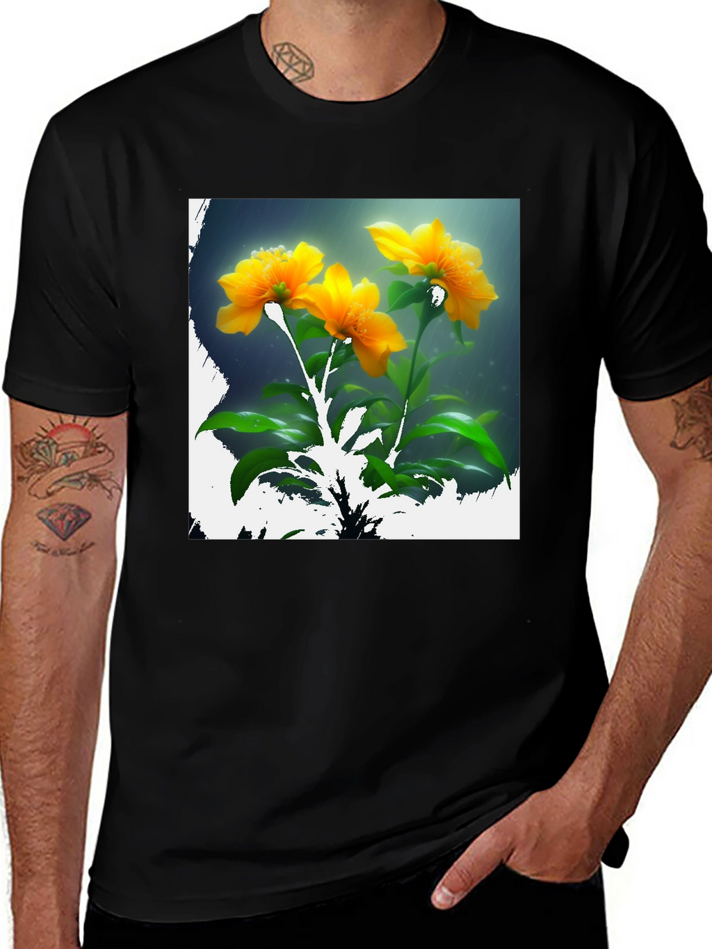 Floral Print Crew Neck T-Shirt