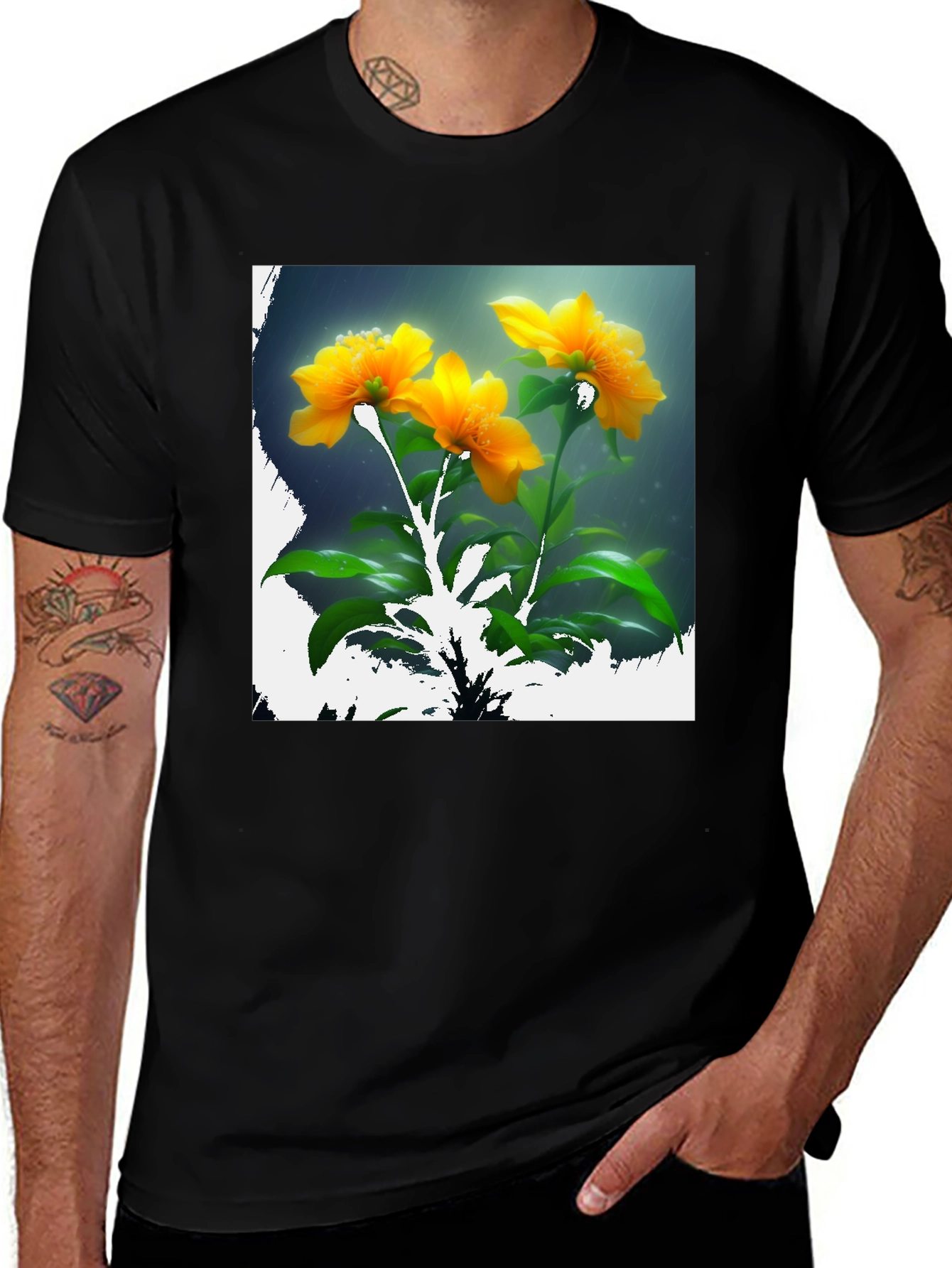 Floral Print Crew Neck T-Shirt