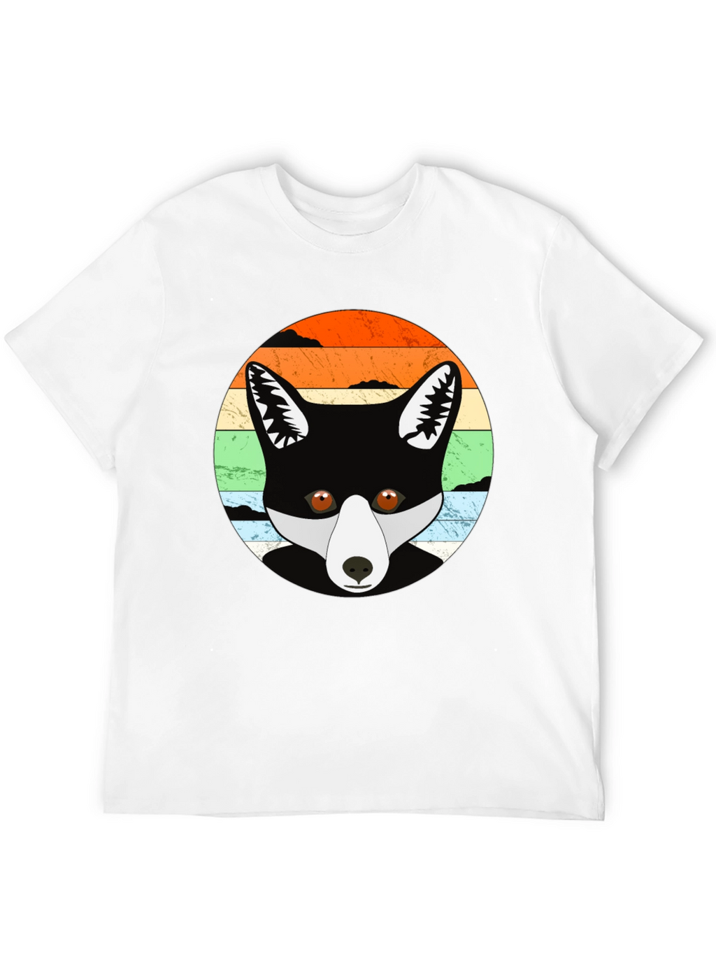Retro Fox Graphic Tee - Unisex Black T-Shirt