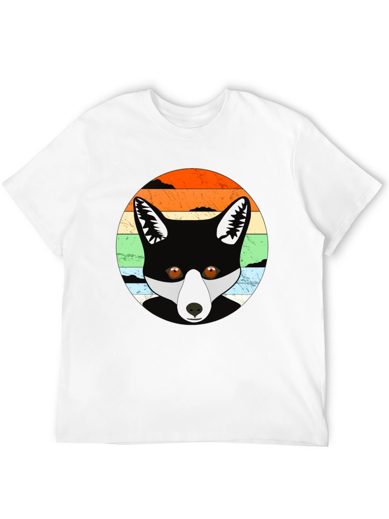 Retro Fox Graphic Tee - Unisex Black T-Shirt