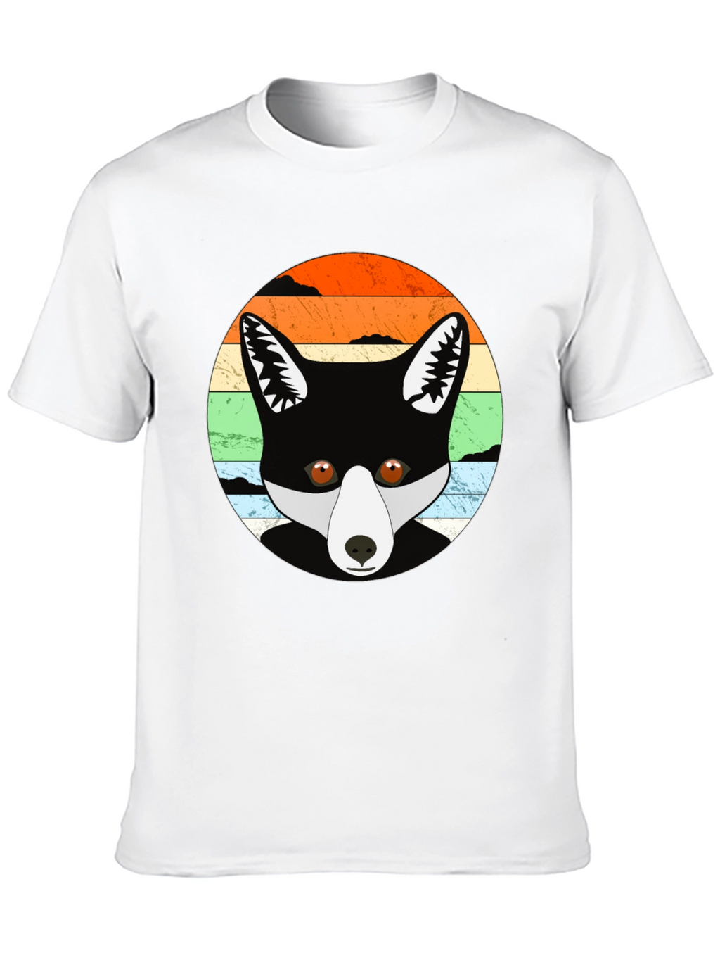 Retro Fox Graphic Tee - Unisex Black T-Shirt