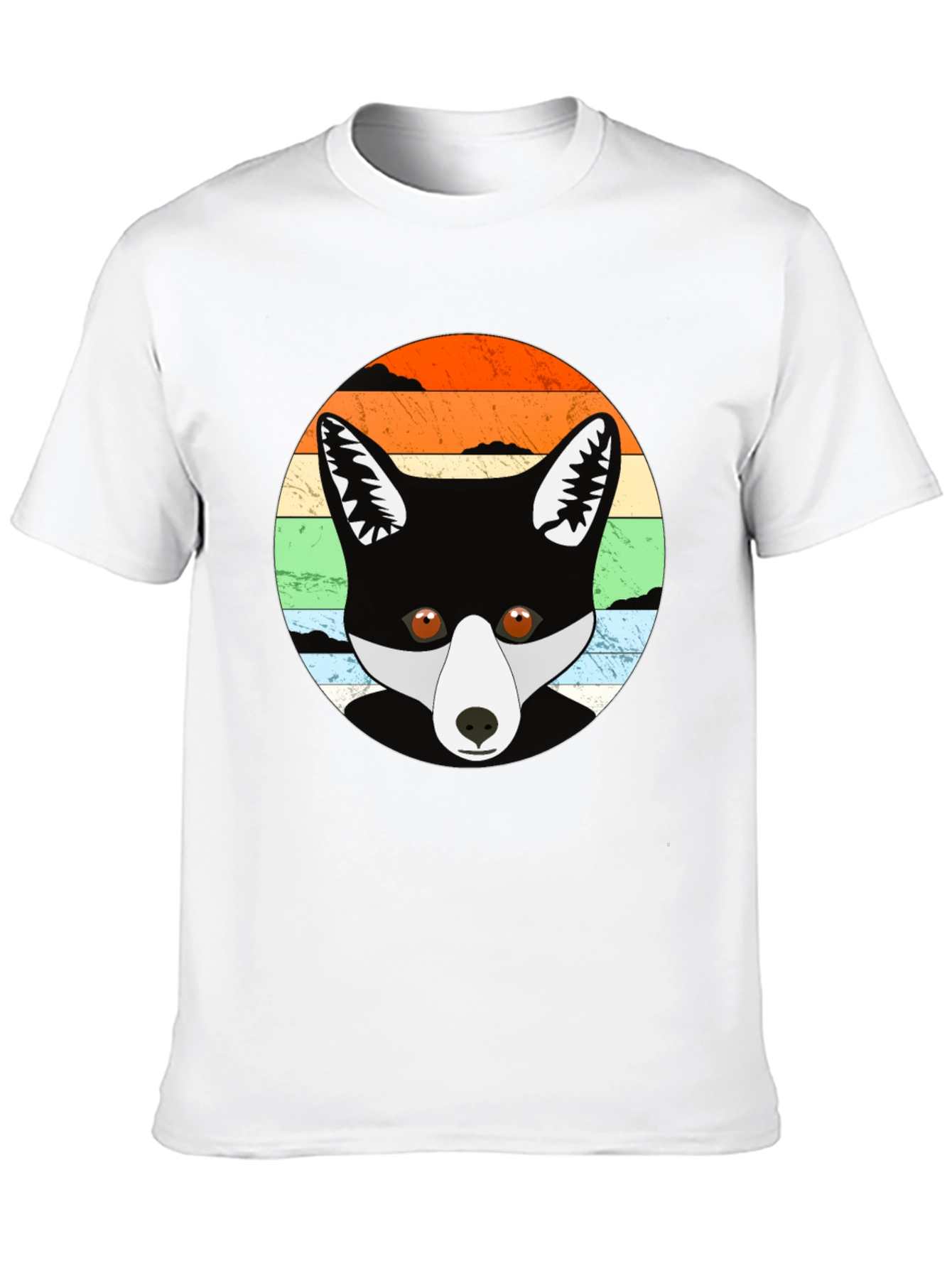 Retro Fox Graphic Tee - Unisex Black T-Shirt