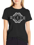 LEE T-Shirt Black Cotton Graphic Print Short Sleeve