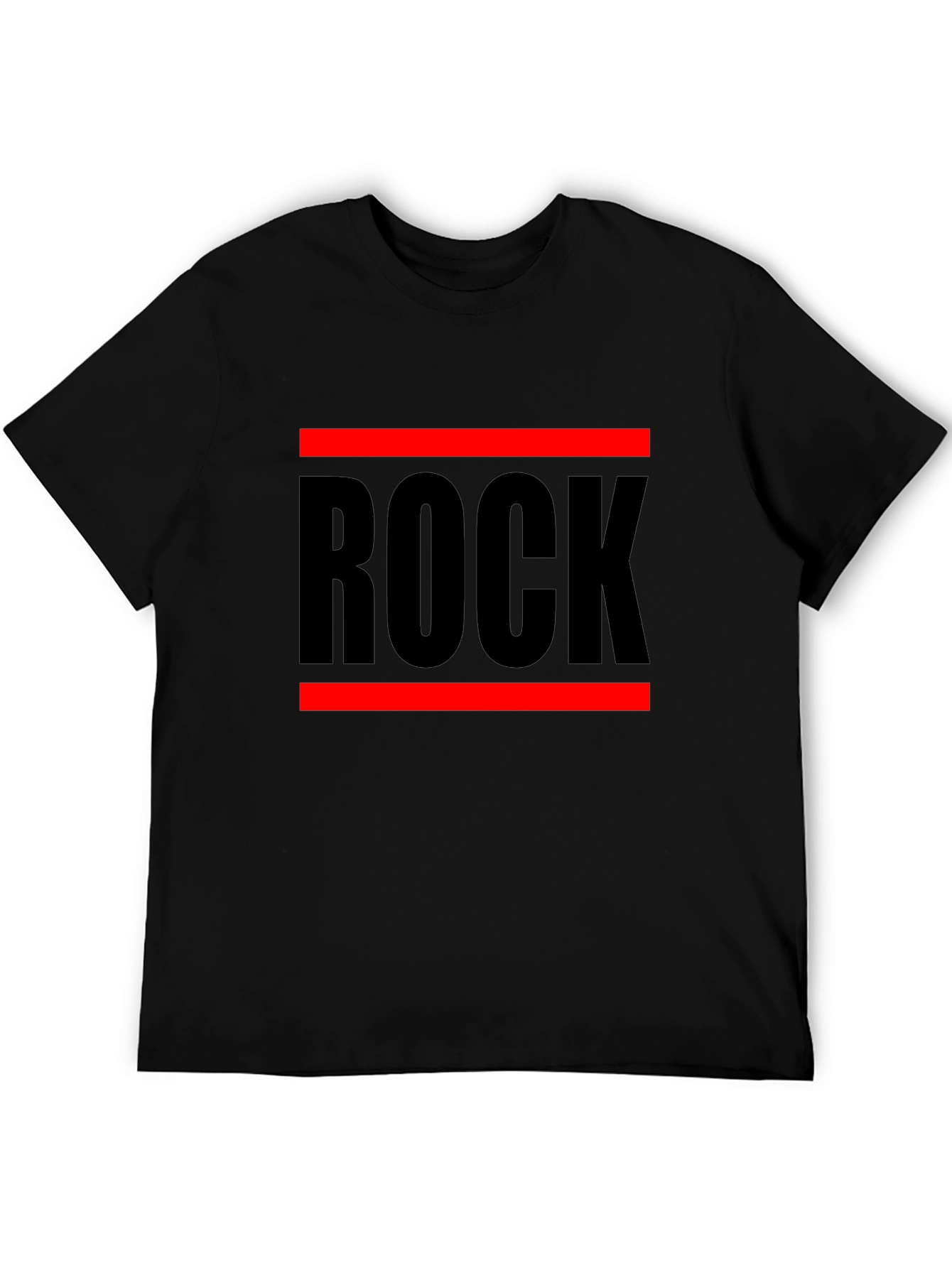 Rock Graphic T-Shirt - Bold Black Cotton Tee