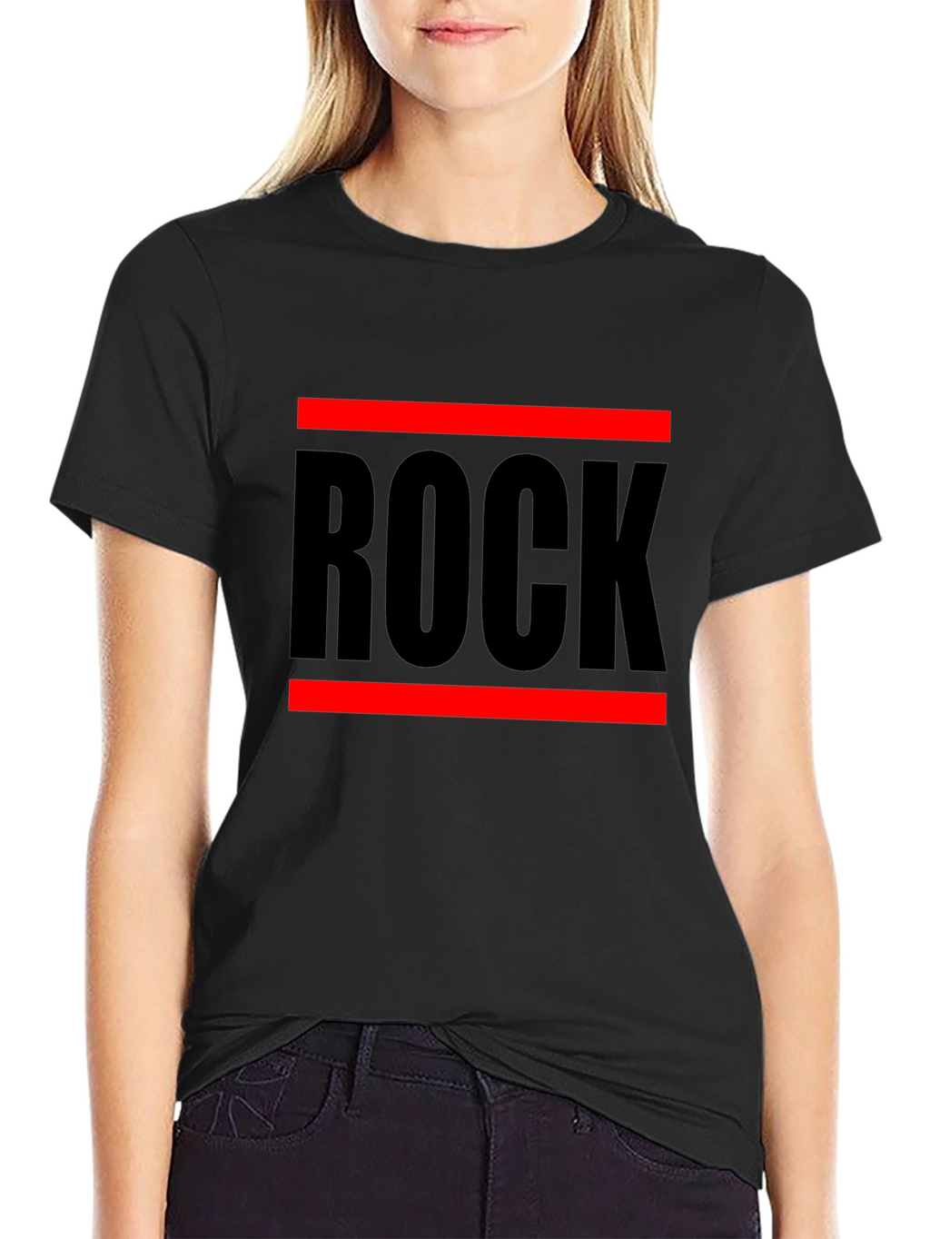 Rock Graphic T-Shirt - Bold Black Cotton Tee