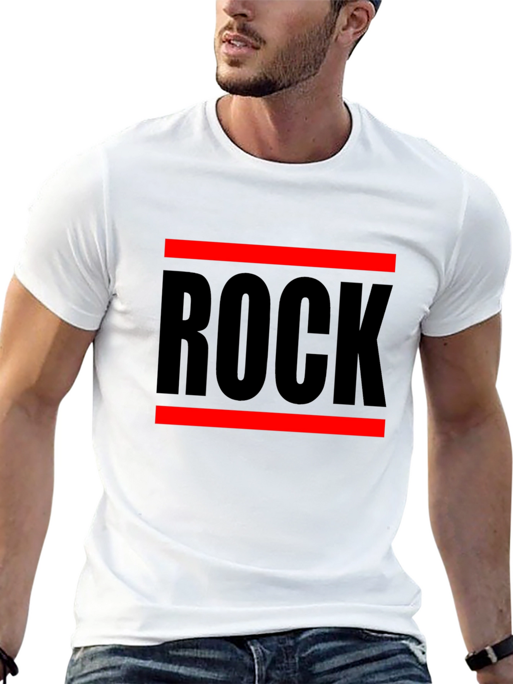 Rock Graphic T-Shirt - Bold Black Cotton Tee