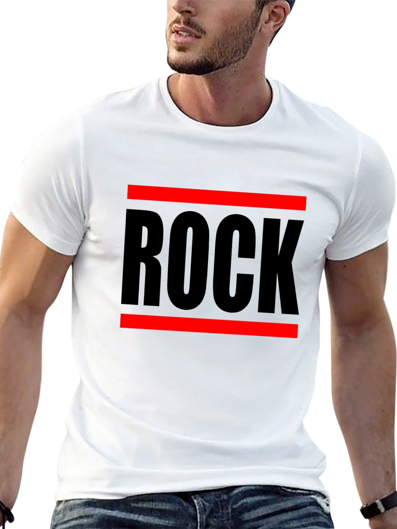 Rock Graphic T-Shirt - Bold Black Cotton Tee
