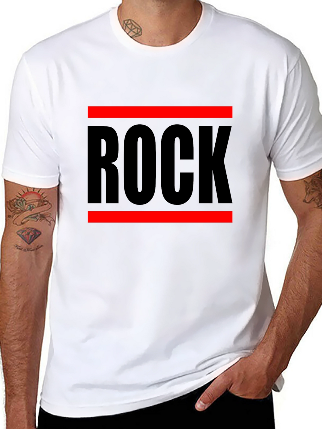 Rock Graphic T-Shirt - Bold Black Cotton Tee