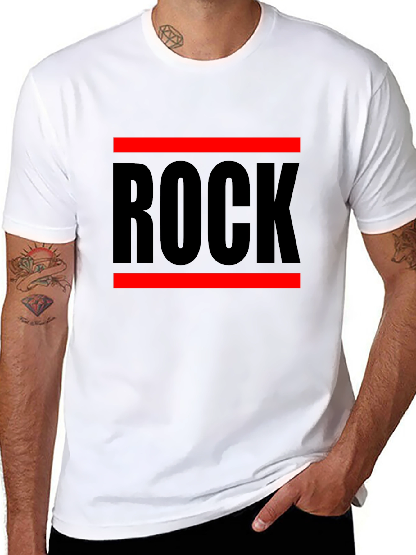 Rock Graphic T-Shirt - Bold Black Cotton Tee