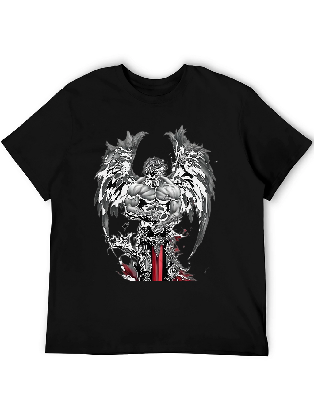 Angel Warrior Graphic Tee - Mens Black T-Shirt
