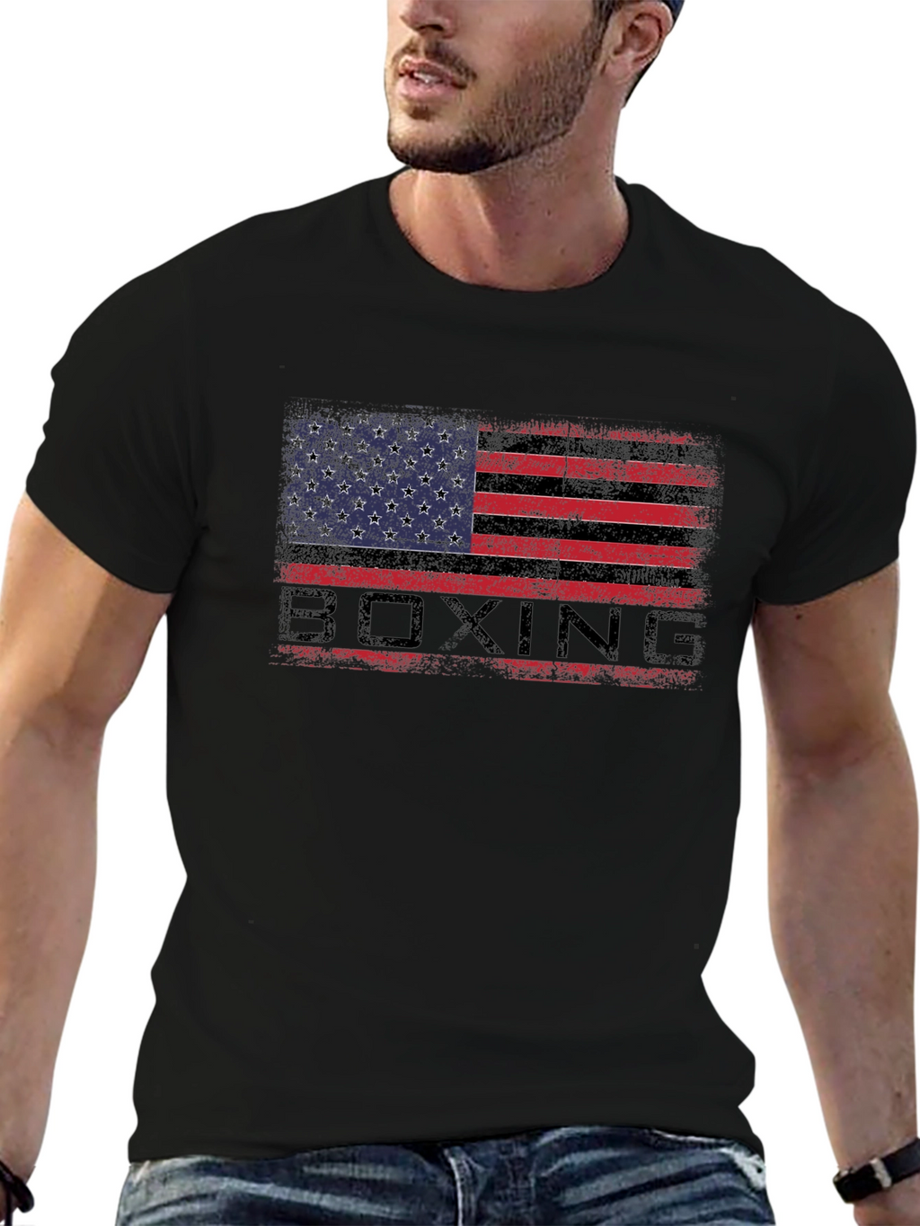American Flag Boxing T-Shirt