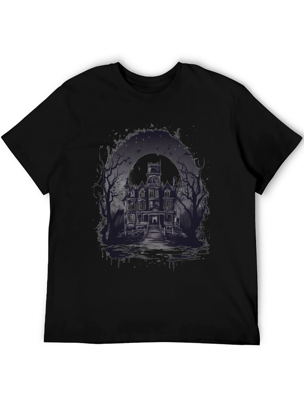 Haunted House Graphic Tee - Spooky Season Apparel