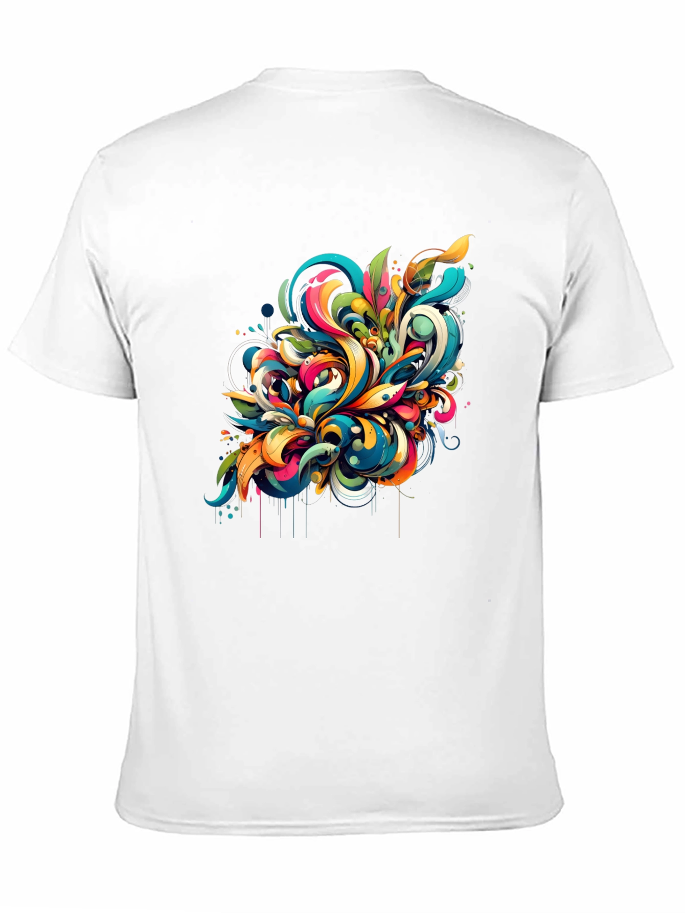 Vibrant Abstract Art Black T-Shirt