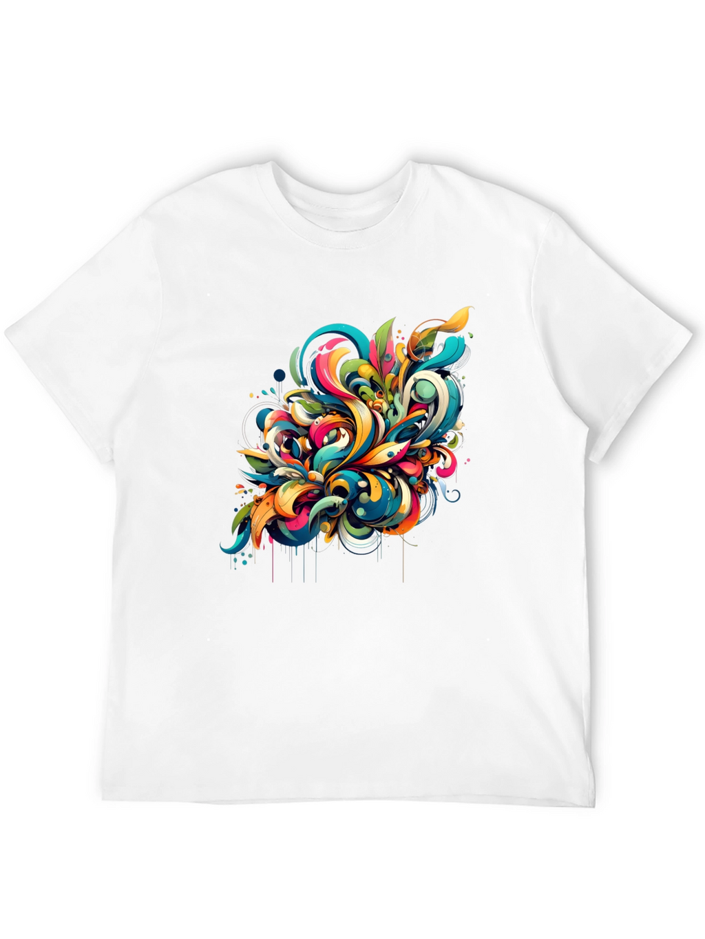 Vibrant Abstract Art Black T-Shirt