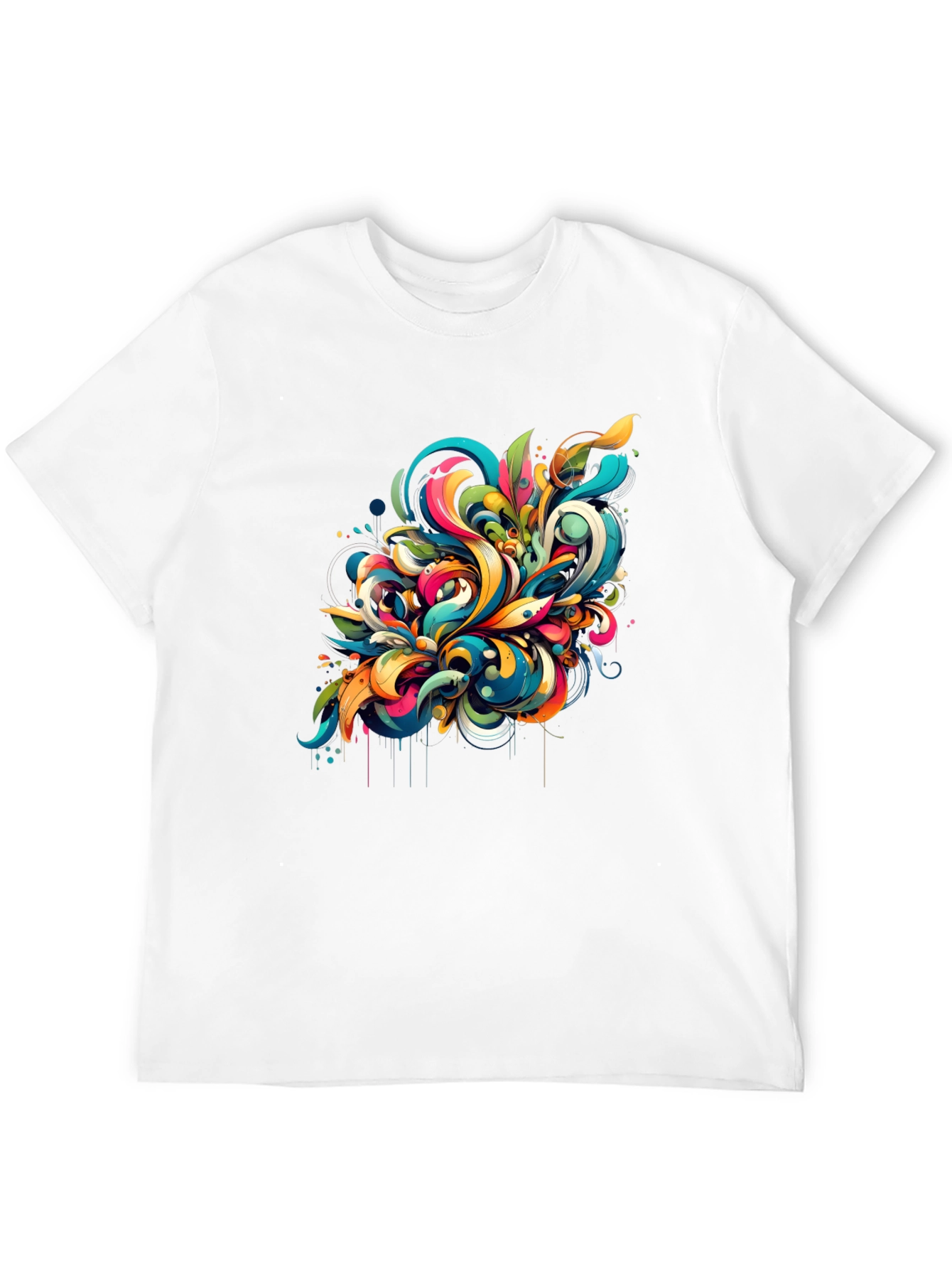 Vibrant Abstract Art Black T-Shirt
