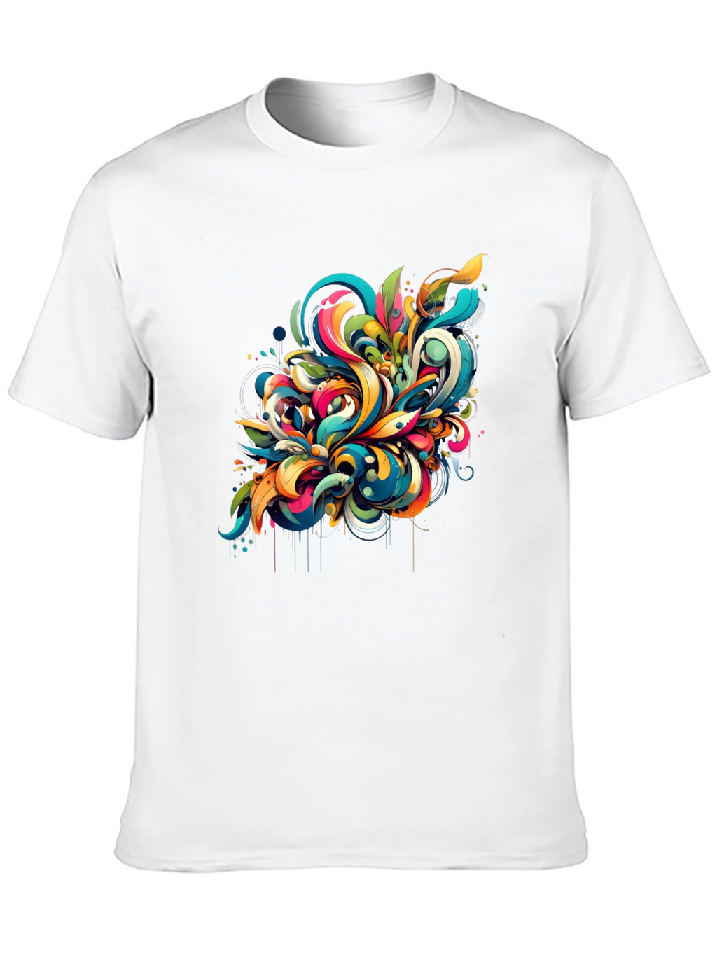 Vibrant Abstract Art Black T-Shirt