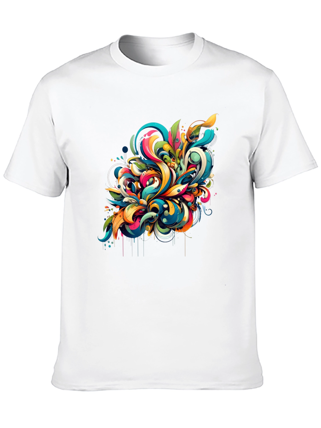 Vibrant Abstract Art Black T-Shirt