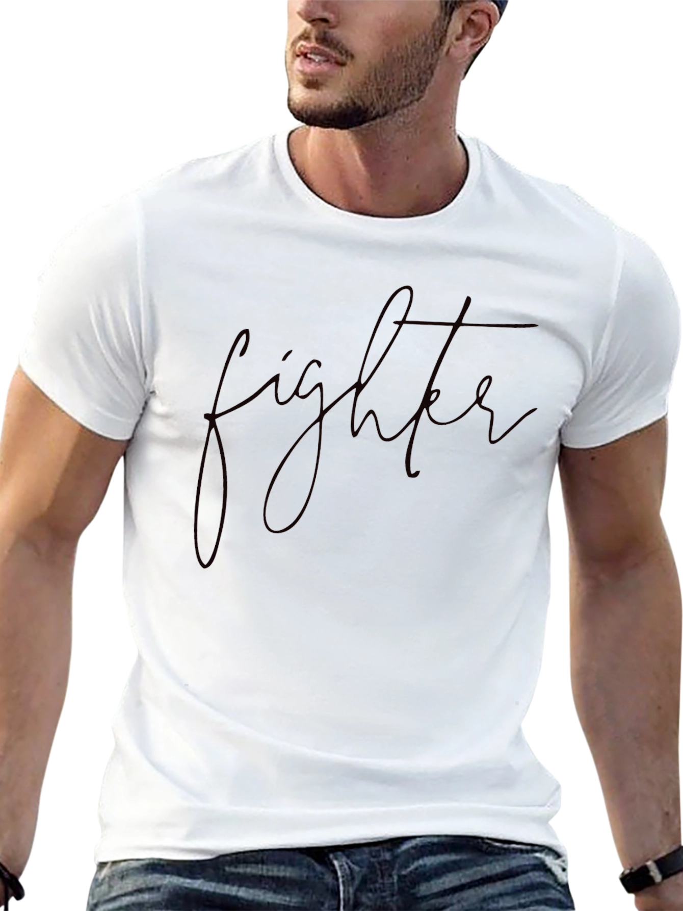 Fighter Script Black T-Shirt