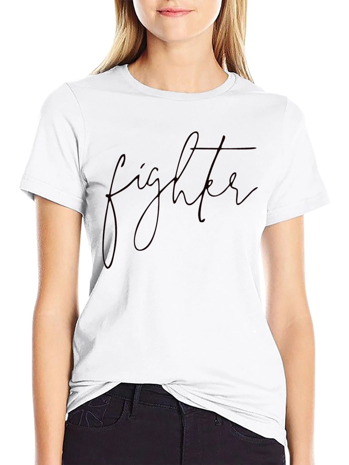Fighter Script Black T-Shirt